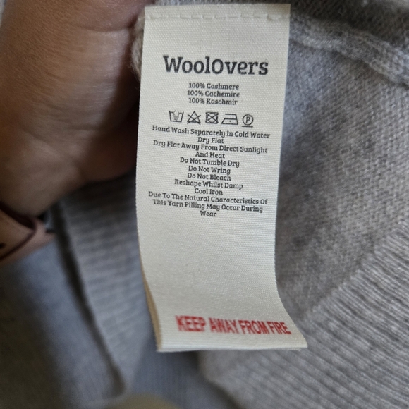 WoolOvers Luxurious Cashmere Boxy Polo Neck Jumper XL Glass Gray oversized - Picture 5 of 9